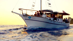 Sailing on a traditional boat