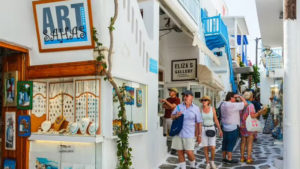 The picturesque alleyways of Mykonos