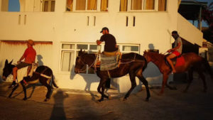 Riding through town