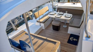 The catamaran has ample space, capable of accommodating up to 25 people.