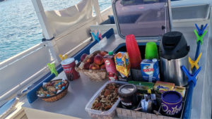 The boat will offer juice, fruits, and anything you may require during the trip.