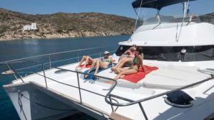 Gallery photo 6 for Santorini Cruise on a Luxury Power Cat 46΄ Catamaran