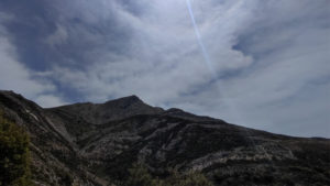 The scenic view of the mountains seen from the path