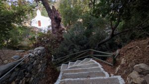 The way to the  Byzantine church of Saint George in Melanes village