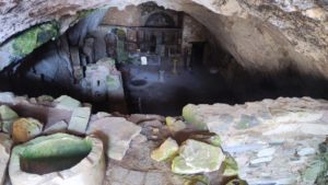 The Byzantine cave Church of the Monastery of Virgin Kaloritsa on the slope of Mt. Prophitis Ilias