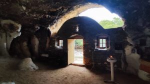 The perspective seen from within the Byzantine Church of Virgin of the Cave