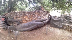 The ancient marble statue of Kouros of Flerio in Melanes